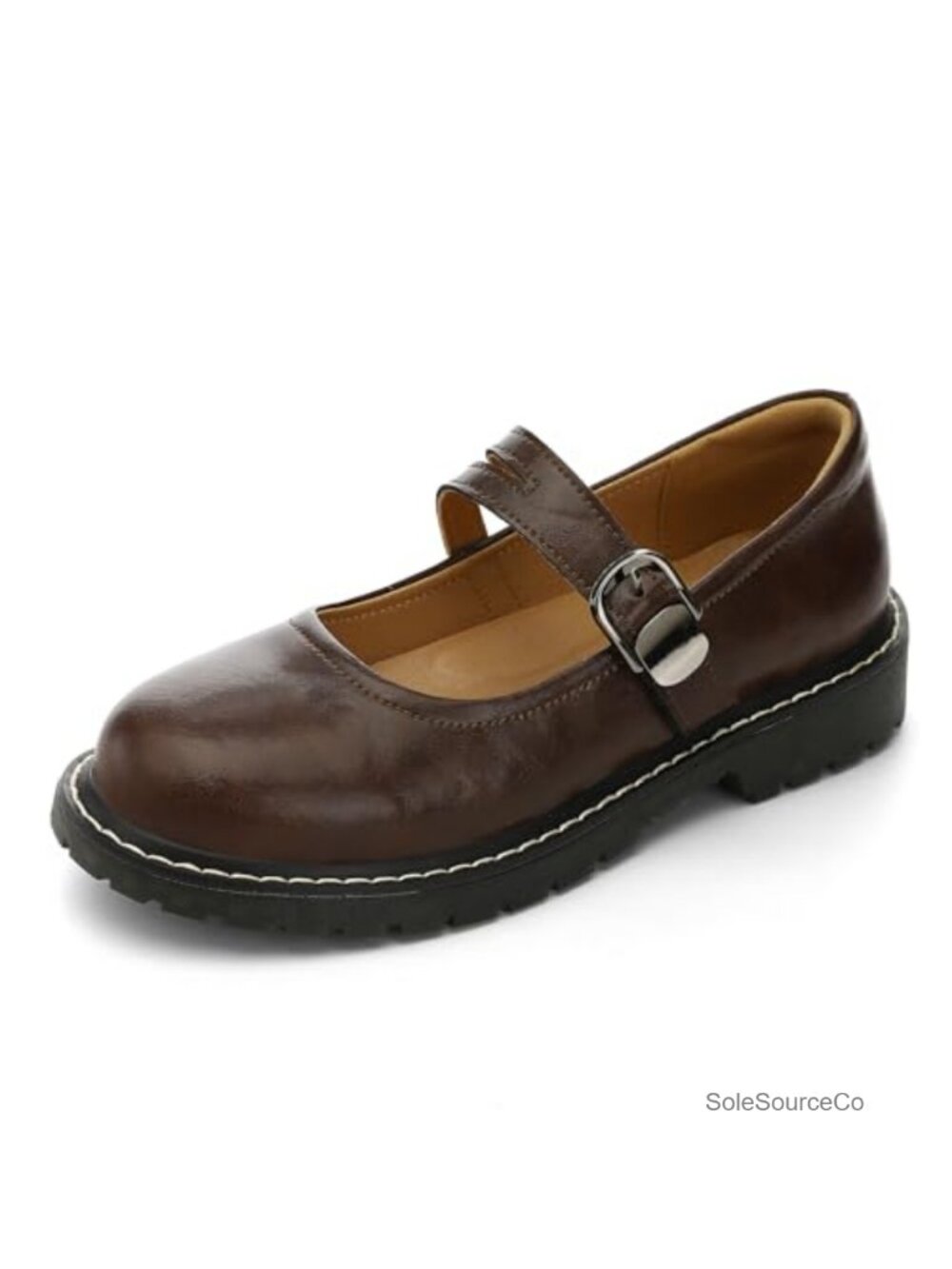 Women's Mary Jane Flats Leather Hook & Loop Non-Slip Comfortable Oxfords